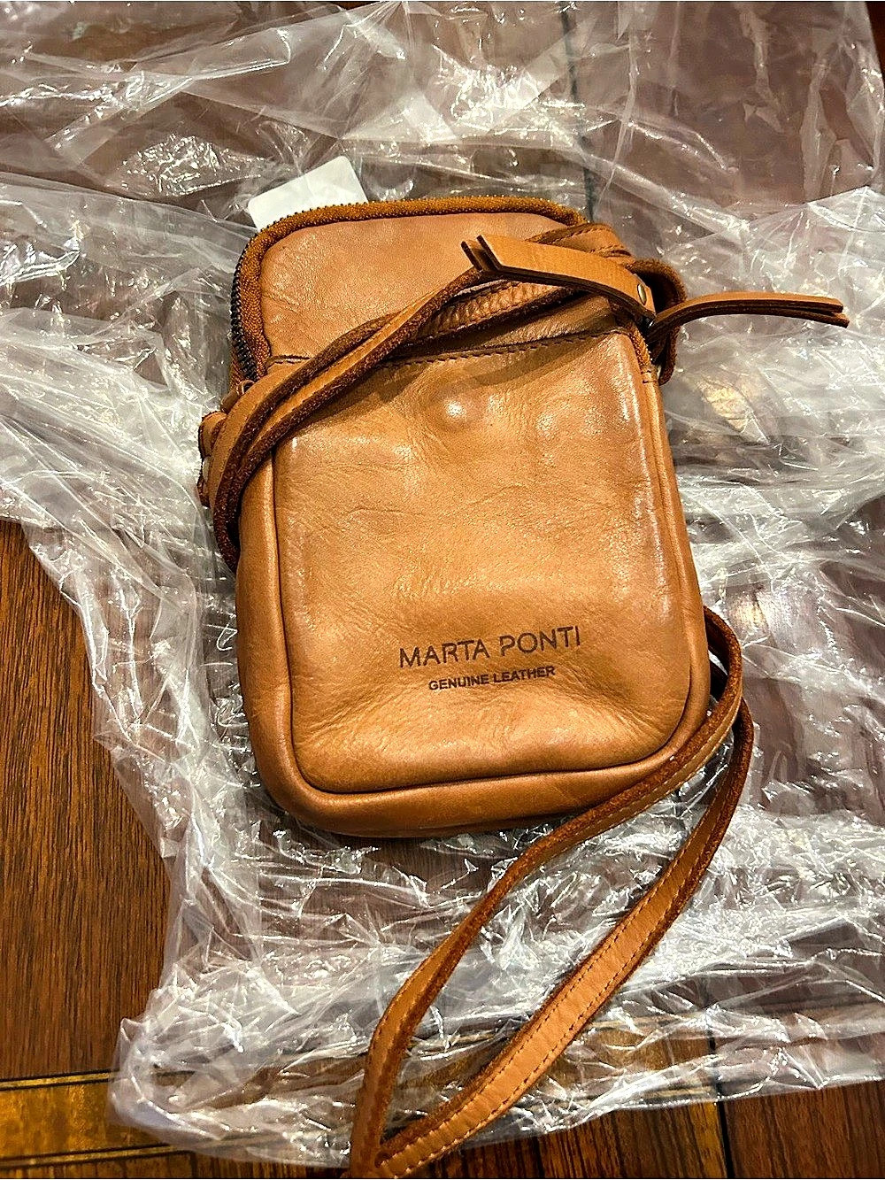 Marta Ponti Leather Brown Crossbody Bag